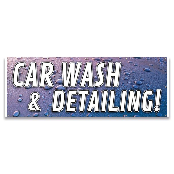 Car Wash & Detailing Banner Concession Stand Food Truck Single Sided
